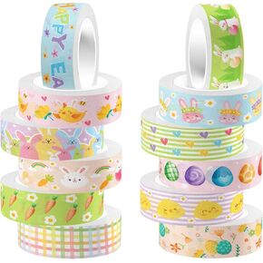 Easter Egg Washi Tape 12 Rolls Spring Washi Tape，Decorative Tape for Scrapbooking Gift Packaging DIY in Kuwait