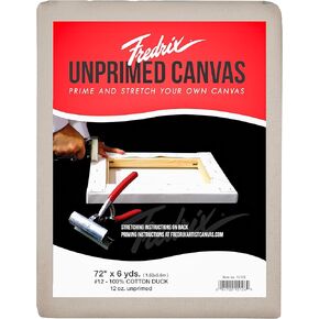 FREDRIX PRO Series Folded Unprimed Cotton Canvas, 72" x 6 yds, Beige