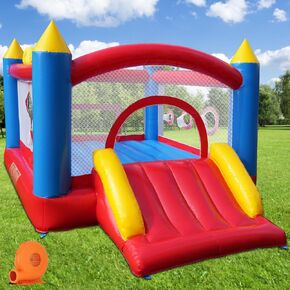 Bounce House, PVC Commercial Inflatable Bounce House with Blower for Kids and Adults, Blow up Bounce Castle for Indoor Outdoor Backyard