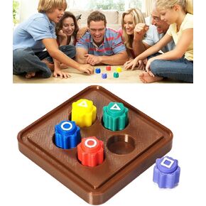 Gonggi Korean Game Stone Set,Traditional Korean Tossing Stone Game, Squid Gong Gi Game, Korean Gonggi Game Jack Stone Pebbles Set (BrownBase, 5Stone+1Base)