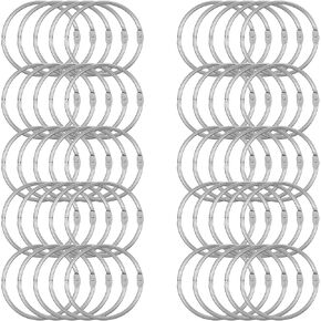 50 Pack Binder Rings 2 Inch Large Binder Rings Nickels Plated Steel Binder Rings Loose Leaf Binder Rings Keychain Key Rings Metal Binder Rings for Index Card Rings, Office Book Rings, Paper Rings