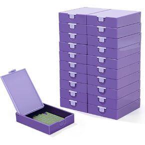 CATEARED 20Pcs Tiny Trabricks 2-in-1 Stackable Diamond Art Trays With Lids, Diamond Art Storage, Craft and Bead Storage Organizer & Line-Up, Box Package (Light Pink)