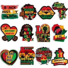 Cholemy 200 Pcs Black History Month Bulletin Board Cutouts Decorations African American Country Festival Black History Cutouts Juneteenth Day Cutouts Accents for Black History Classroom Wall Decor