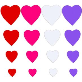 120 Pieces Heart Cutouts Paper Heart Cutouts Paper Hearts 4 Size Large Heart Paper Cut Outs for Valentine's Day Craft (Assorted Colors)
