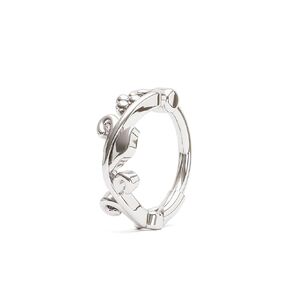 Leaf Cartilage Clicker Earring, 18g Helix Hoop Ring, Bohemian Piercing Jewelry, Handmade Cartilage Jewelry by Umanative Design (Sterling Silver)