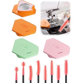 Magnetic Seam Guide for Sewing Machine, gliship Sewing Guides for Sewing Straight with Scale Sewing Machine Accessories Universal Polygonal, 4PCS Sewing Guide and 8PCS Sewing Machine Cleaning Brushes