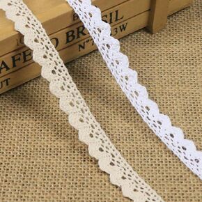 10 Yard Vintage Lace Ribbon Crochet Lace Trim Cotton Sewing Lace for DIY Craft Scrapbooking Gift Package Wrapping Bridal Wedding Decoration (Beige)