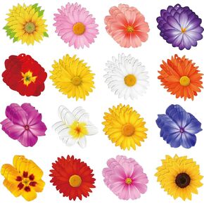 48 Pcs Spring Flower Wooden Ornaments Spring Sunflower Hanging Decor Floral Wooden Ornaments for Small Mini Tree Flower Wood Cutouts with Rope for Birthday Wedding Baby Shower Themed Party Decor