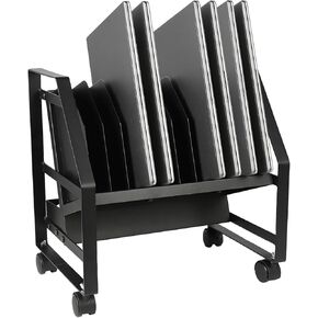 Dyna-Living Laptop Charging Cart 10 Slots Open Charging Cart, Laptop Charging Cart with Wheels, Removable Laptop Charging Storage Cart for iPads Laptop
