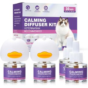 Cat Calming Pheromone Diffuser Effectively Relieve Anxiety Stress Cat Calming Diffuser Comfort for Cats Refill Reduce Fighting Spraying and Scratching Calm Relaxing 48ml/Bottle Fits All Cats