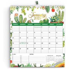Tropical Floral 2025 Wall Calendar - Jan 2025 - Dec 2025, Dates Notes To-do List Anniversaries & Appointments, Best For Your Home School Or Decor