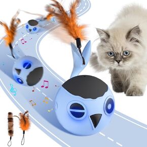 ORSDA 3 PCS Replacement Refills for Cat Ball Toys, Feather Tail, Elastic Net Tail, Plush Shrimps for Interactive Kitten Toys for Indoor Cats