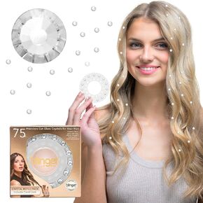 blinger® Crystal Refill Pack | 5 Discs - 75 Precision-Cut Glass Crystals | Styling Tool not included | Crystal 7 mm
