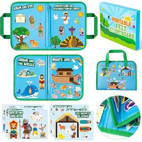 Watinc Portable Bible Stories Stories - 6Pack Story Dendal Story Adam and Eve Learning Noah’s Ark Story Board Gift ، Thordress Travel Storysing Kit For Classroom Kids Choilers
