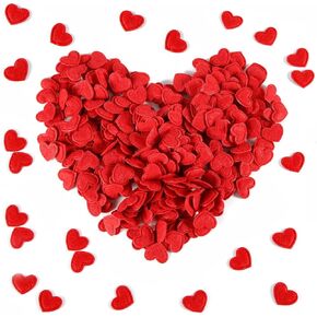 300pcs Valentine's Day Felt Hearts, Mini Felt Hearts Cute Felt Hearts Stickers Romantic Heart Shapes Decorative Confetti Valentine Small Red Felt Hearts Love for Crafts Wedding Decoration