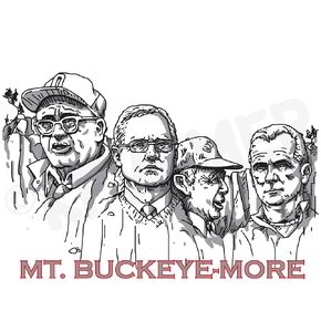 Mt Buckeyemore Ohio State Football Coach Cartoon Illustration