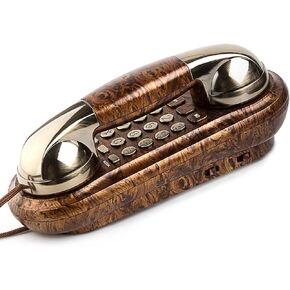 هاتف Sangyn Corded Wood Wood Grain Wood Phone ، لا توجد طاقة AC مطلوبة ، 3 مفاتيح الاتصالات السريعة ، الأزرار الكبيرة ، Ringer Mechanical Ringer ، التحكم في مستوى الصوت ، Redial ، كتم ، فلاش ، هاتف أرضي للمنزل المنزلي