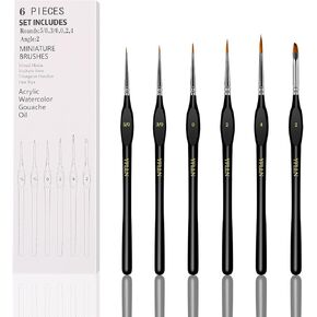 Miniature Paint Brushes Kit, Fine Detail Painting Brush Micro Professional Tiny Paints Brush Set for Art Watercolor Oil Acrylic,Mandala Painting,Craft Models Rock Painting Citadel(Black)