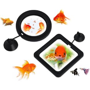 DS. DISTINCTIVE STYLE Fish Feeding Ring 2 Pieces Aquarium and Tank Floating Rings Food Feeders with Suction Cup (Black)