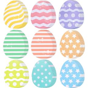 90 Pcs Easter Mini Egg Cut-Out Set Small Paper Egg Cut Outs Various Styles Glitter Egg Shape Easter Bulletin Board Decoration DIY Crafts for Holiday Hunt Game Party Supplies Gifts