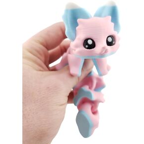 Carly The Cotton Candy Fox 7.5 Inches - 3D Printed Fidget Fantasy Creature