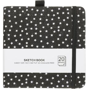 PATIKIL 5.1x5.1 Watercolor Sketchbook, 20 Sheet 300GSM/203lb Watercolor Paper Sketchbooks Acid Free Watercolor Journal Hardcover Artists Paper Pads with Pen Holder, Red