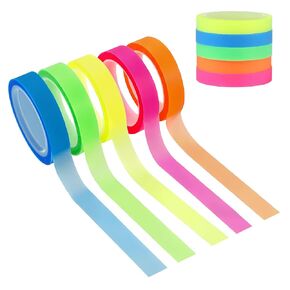 18 Rolls Highlighter Tape - 6 Colors Transparent Removable Fluorescent Neon Marking Tape, Office Teacher Students Reading Stickers, Note-Taking Supplies (0.7inch x 590ft)