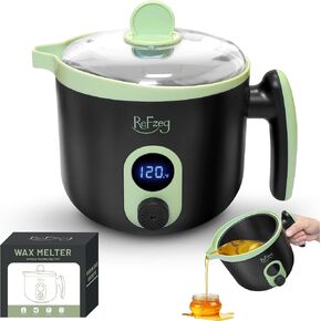 Candle Melting Pot Electric Wax Melter for Candle DIY Making with Pouring Spout, Non-Stick Candle Making Pouring Pot Soap Making Melting Pot with Digital Display, Constant Temperature Function(Black)
