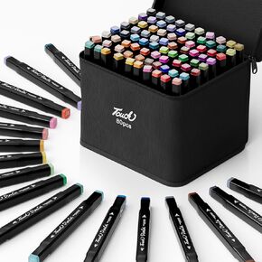 Alcohol Markers 80 Colors,Chisel & Fine Dual Tip Markers Set for Adults Kids,Permanent Markers Pens Coloring Alcohol Markers Perfect Halloween Christmas Gift for Painting Coloring Sketching