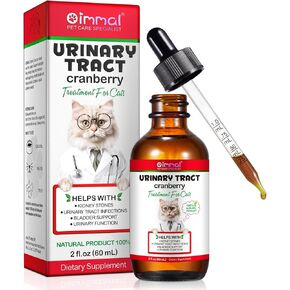 Urinary Tract for Cats, Natural Cat Urinary Tract Infection Treatment Drops Supports Bladder, Kidney Stone, Cat UTI, Cranberry Kidney Bladder Support Supplement, Chicken Flavor - 60ml / 2.02oz