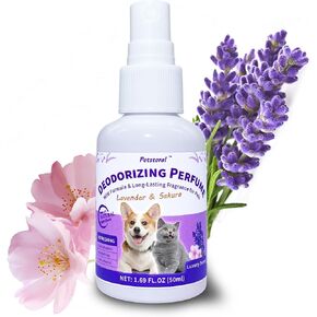 Deodorizing Perfume Spray for Pets, luxury Scent, Long-Lasting Fragrance (1.69 Fl Oz, Lavender & Sakaru)