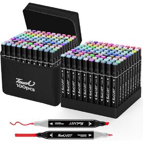 Alcohol Markers, 100 Colors Dual Tip Art Markers, Drawing Markers, Coloring Marker for Kids Sketching Adult Coloring