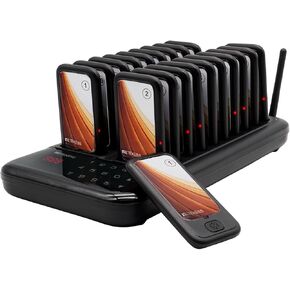 Retekess TD173 Restaurant Pager System, Buzzers for Restaurant, Custom Stickers, 20 Pagers with Buzzer Vibration Flash for Food Court, Hotels, Churches