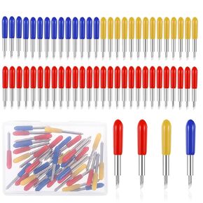 cobee 40 Pcs Replacement Cutting Blades for Cricut, Blades Including 10 Pcs 30° Fine Point Blades 20 Pcs 45° Standard Blades 10 Pcs 60° Deep Point Blades with A Storage Box(40)