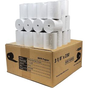 (32 لفات - 55 GSM Coreless) 3 1/8 × 230 استلام الورق الحراري لفة جميع البرسيم POS Cash Record Printers SCP700 TSP100 TSP300 TSP400 TSP500 TSP600 TSP 700 TSP2000 S300 من buyregisterRolls