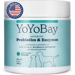 Probiotics for Dogs, for Gut Health and Digestive Health, Yeast Balance, Itchy Skin Relief, Immune Support, Dog Probiotics and Digestive Enzymes, Pre & Probiotics Over 1 Billion CFUs, 60 Soft Chews
