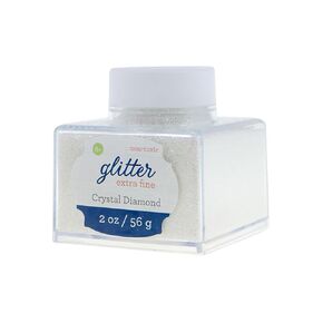 Sulyn Extra Fine Crystal Diamond Glitter Stacker Jar, 2 Ounces, Non-Toxic, Stackable and Reusable Jar, Multiple Slot Openings for Easy Dispensing and Mess Reduction, SUL50860,1 Pack , White
