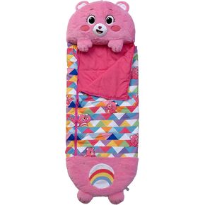 Happy Nappers: Care Bears Sleep Sack Large - Cheer Bear - 66 x 30, 2-in-1: Plush Character Opens Into Sleeping Bag, Soft Nap & Play Animal, Kids 7+