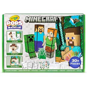 Crayola Minecraft, POPs 3D Kids Art Set, Coloring Book Alternative, Gift for Boys & Girls, Ages 6+