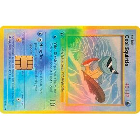 Card Stickers, Holographic Cool Anime Turtle Credit Card Sticker for Small Chip Card, Debit Card Sticker Skin - Waterproof, Holographic Vinyl Stickers