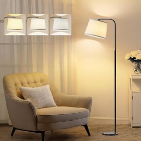 AKASUKI Floor Lamp for Living Room with 3 Color Temperatures, Foot Switch Standing Lamps for Living Room, Bedroom, Office, Arc Mordern Floor Lamp with 9W LED Bulb Included
