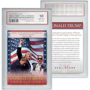 Trump Trading Card - Donald Trump Collectibles, GEM Mint 10 Rated, Iconic 2024 Political Memorabilia Gifts (Card)