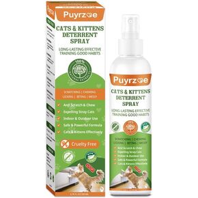 Natural Cat Deterrent Spray, 200ML Kitten Cat Repellent Spray Anti-Scratch for Furniture, Sofas, Curtains, Plants, Non-Toxic, Non-Alcohol Behavior Training Aid for Indoor & Outdoor