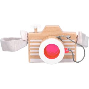 Mini Wooden Camera, Innovative Portable Linden Camera for Children from 3 Years Old, for Toys. Orange