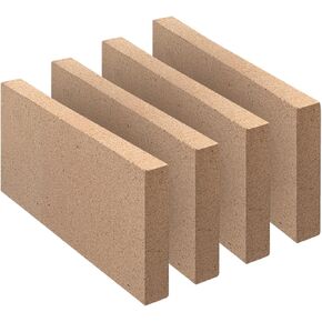 طوب النار ، فود فودستوف وودستوف فرينبريكس ، 3000F ، الحجم 9 ″ × 4-1/2 ″ × 3/4 ″ ، 4 حزمة ، عزل طوب النار ، 0.75 "حريق الطين بديل للمواقد الخشبية ، المواقد ، حفرة النار ، الفرن ، فرن البيتزا