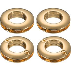 uxcell 4 Pcs Zinc Alloy Screw Rings Eyelet Grommets, 3/4"(17.4 mm) Metal Screw-in Rings Grommet for Curtain Bag Loop Handle Connector Purse Accessories (Black)