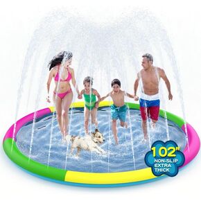 Growsland Non Slip Splash Pad للأطفال والكلاب ، 102 '' Plac Bad Bad Extrable Extrid