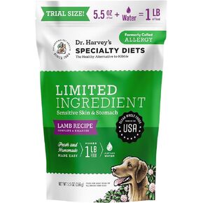 Dr. Harvey's Specialty Diet Limited Ingredient - Human Grade Dog Food for Dogs with Sensitivities - Lamb Recipe (5 Pounds)