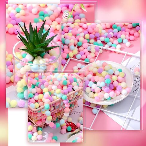 Tegeme 2000 Pieces Pom Poms 1 سم متنوعين الكلام والكرات الغامضة لخريف عيد الميلاد للفنون وتصنيع الحرف (ألوان فاتحة) in Saudi Arabia