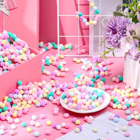 Tegeme 2000 Pieces Pom Poms 1 سم متنوعين الكلام والكرات الغامضة لخريف عيد الميلاد للفنون وتصنيع الحرف (ألوان فاتحة) in Saudi Arabia